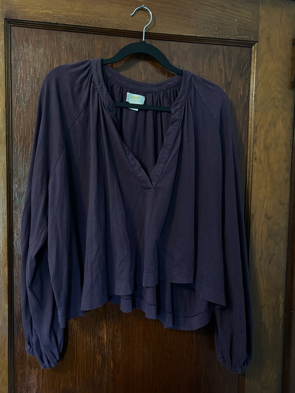 Maeve Purple cotton slouchy blouse